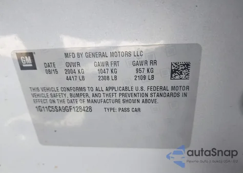 2016 Chevrolet Malibu Limited Lt from USA, damaged, VIN 1G11C5SA9GF128428